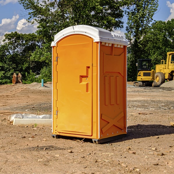 how often are the portable restrooms cleaned and serviced during a rental period in Four Bears Village ND